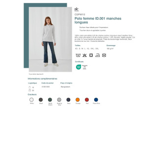 CGPWI13  Polo femme ID001 manches longues