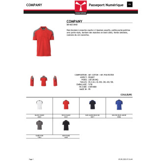COMPANY  Polo bicolore manches courtes