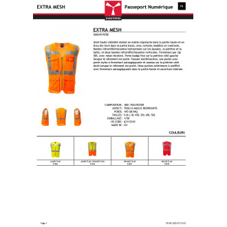 EXTRA MESH  Gilet multi poches réfléchissant