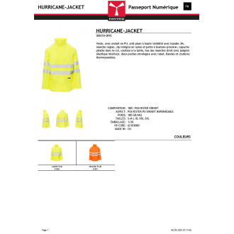 HURICANEJACKET  Veste de pluie réfléchissant