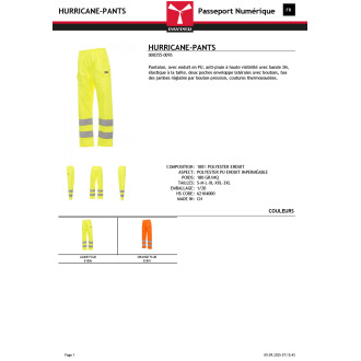 HURICANEPANTS  Pantalon de pluie réfléchissant