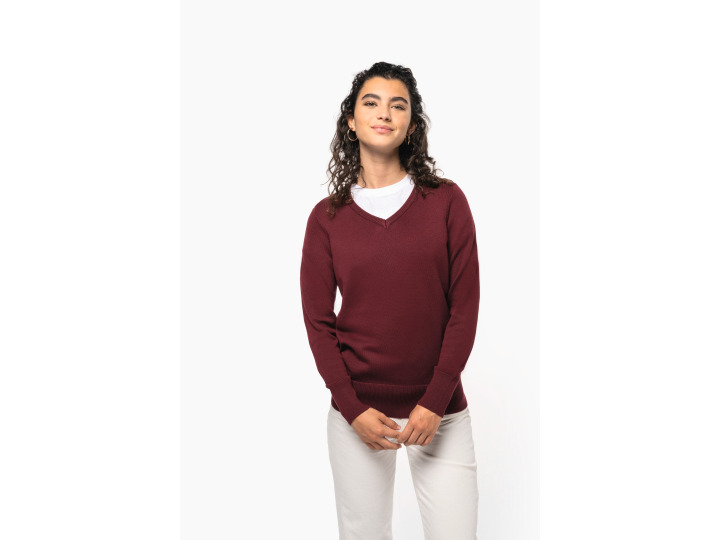 K966  Pull col V femme