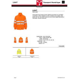 LIGHT  Veste polaire réfléchissant