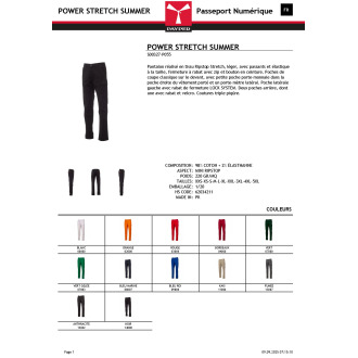 POWER STRECH SUMMER  Pantalon cargo confort