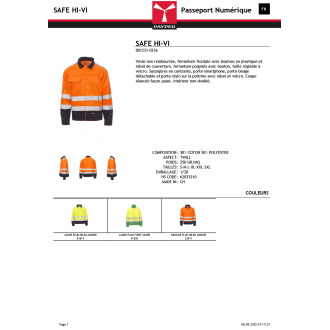 SAFE HI VI  Veste de pluie bicolore réfléchissant