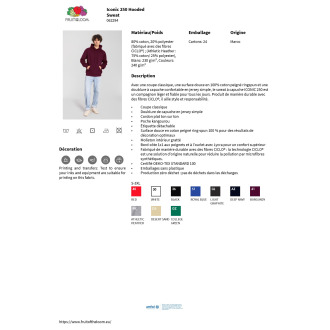 SC62294  Sweatshirt à capuche Iconic 250