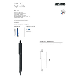 SEN3395  Stylo à bille VERTIC