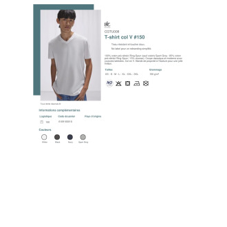 TTCGTU008  Tshirt col V 150
