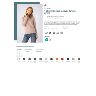 TTCGTW06T  Tshirt manches longues femme E150