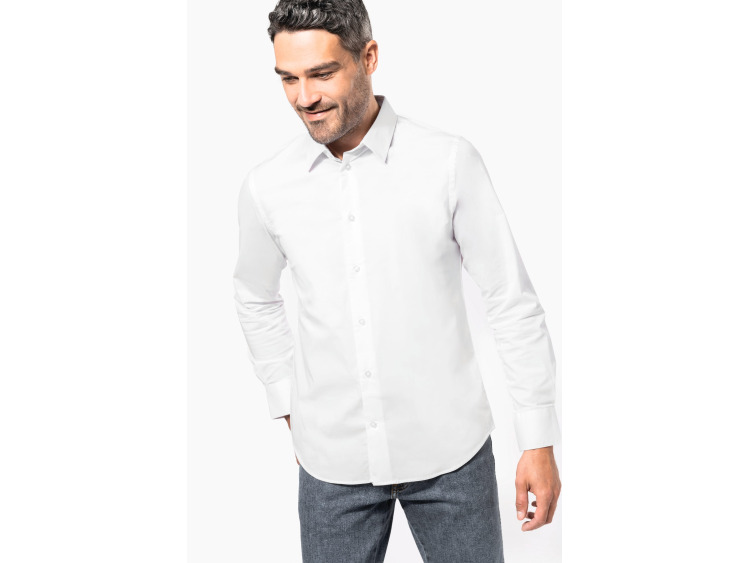 TTK529 - Chemise coton / élasthanne manches longues homme