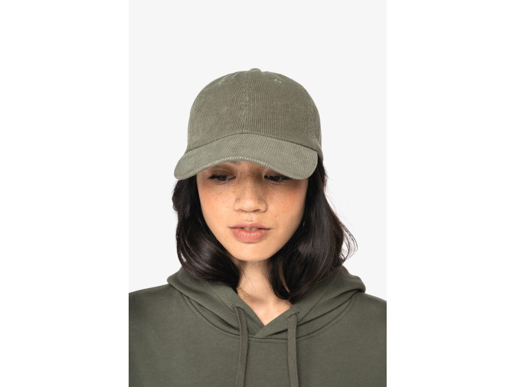 TTNS016 - Casquette &eacute;coresponsable en velours c&ocirc;tel&eacute; 6 panneaux unisexe