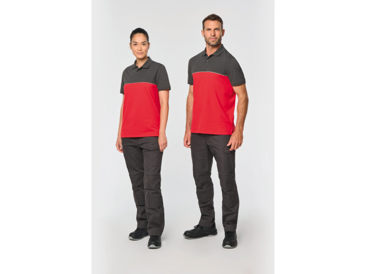 TTWK210  Polo bicolore écoresponsable manches courtes unisexe