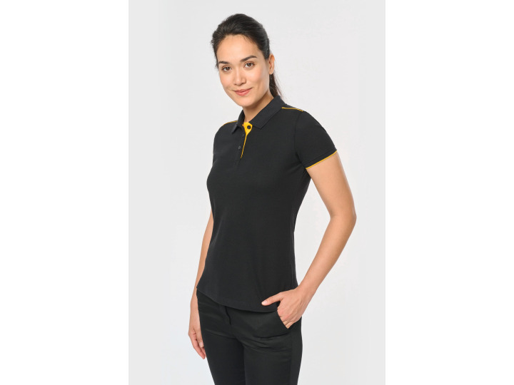 TTWK271  Polo Day To Day contrasté manches courtes femme