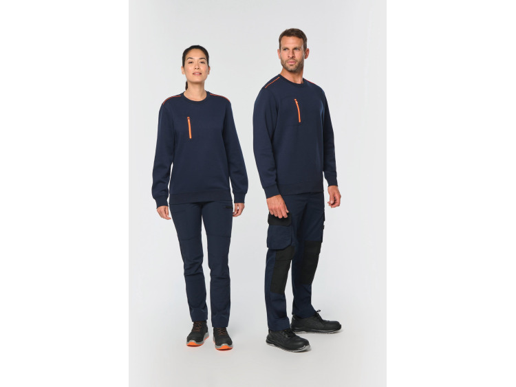 TTWK403 - Sweat-shirt Day To Day zip poche contrastée unisexe