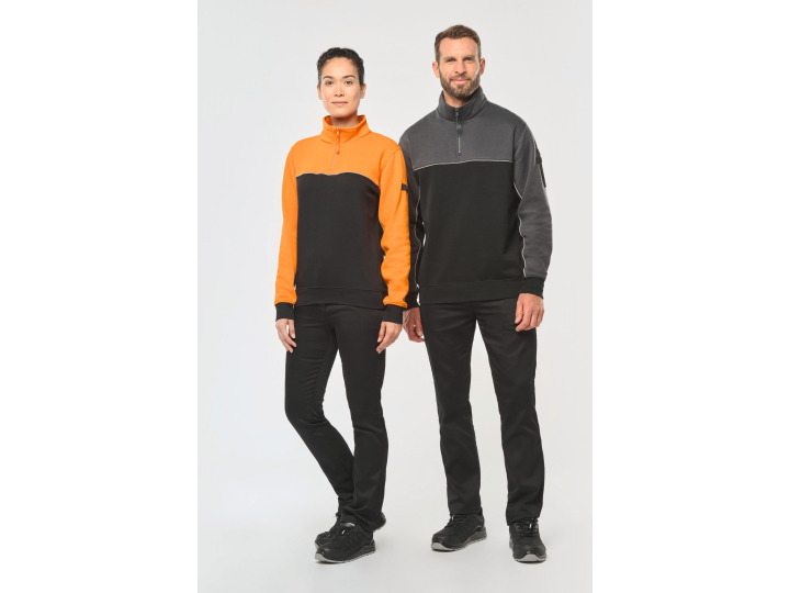 TTWK404  Sweatshirt écoresponsable col zippé unisexe