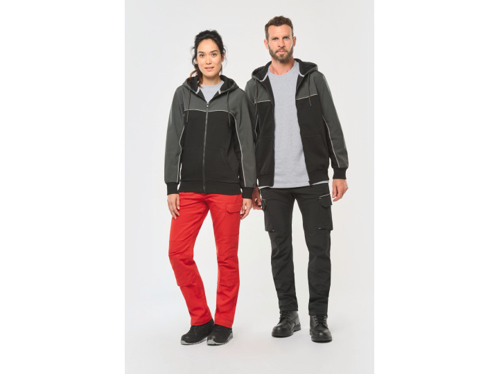 TTWK410  Veste molleton bicolore zippée à capuche écoresponsable unisexe