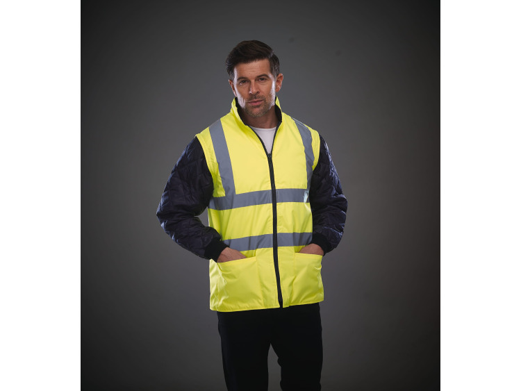 TTYHV008SL - Veste matelassée haute visibilité avec manches détachables