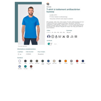 WK306  Tshirt à traitement antibactérien homme