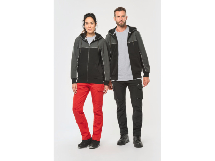 WK410 - Veste molleton bicolore zippée à capuche écoresponsable unisexe